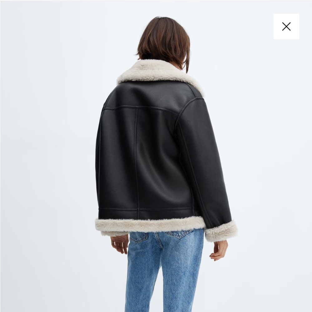 🖤 mango faux shearling-lined biker jacket 🖤
✨ size xs | new with tags ✨ - Picture 3 of 8